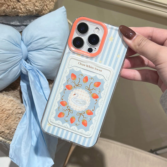 Retro Strawberry Swan Apple Phone Case