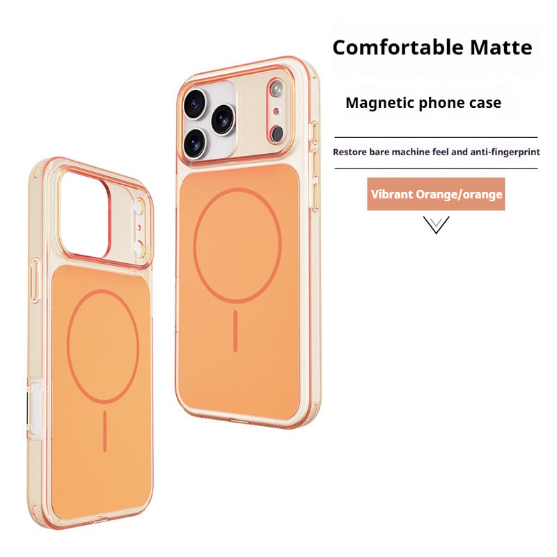 Simple and stylish transparent magnetic Apple phone case
