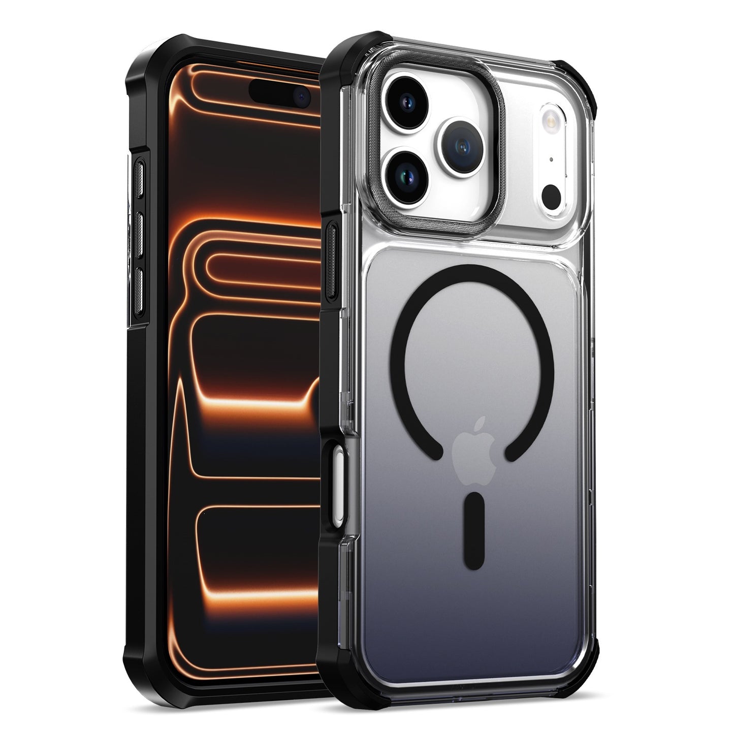 Transparent gradient airbag anti-drop magnetic Apple phone case