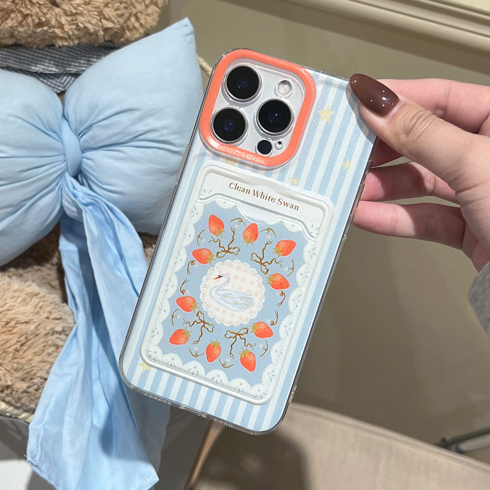Retro Strawberry Swan Apple Phone Case