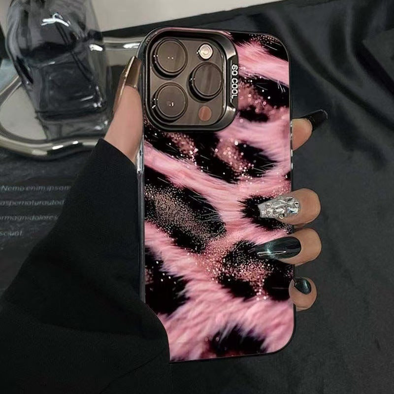 Stylish pink leopard print iPhone case