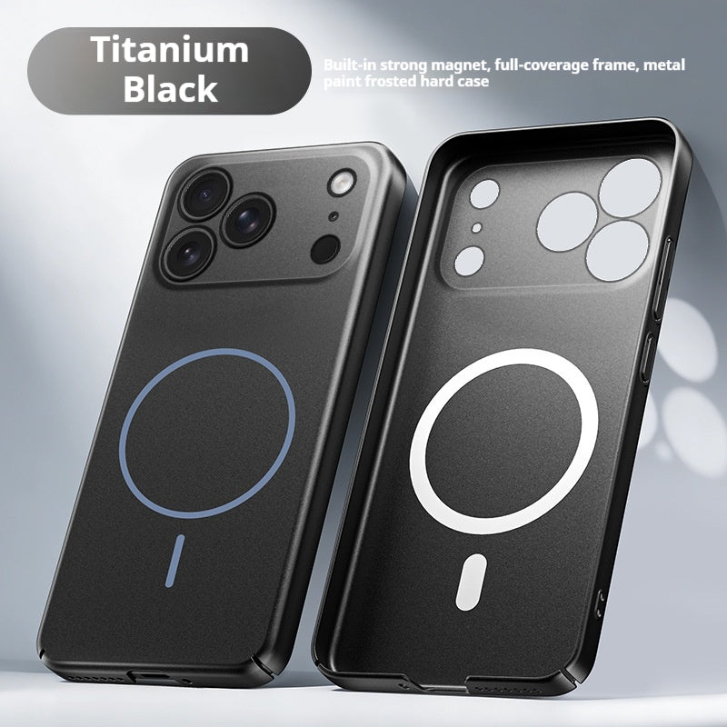 Full-coverage painted thin-ring magnetic Apple phone case