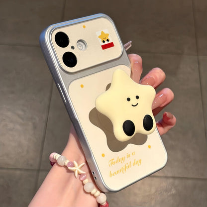 Electroplated star and moon stand Apple phone case
