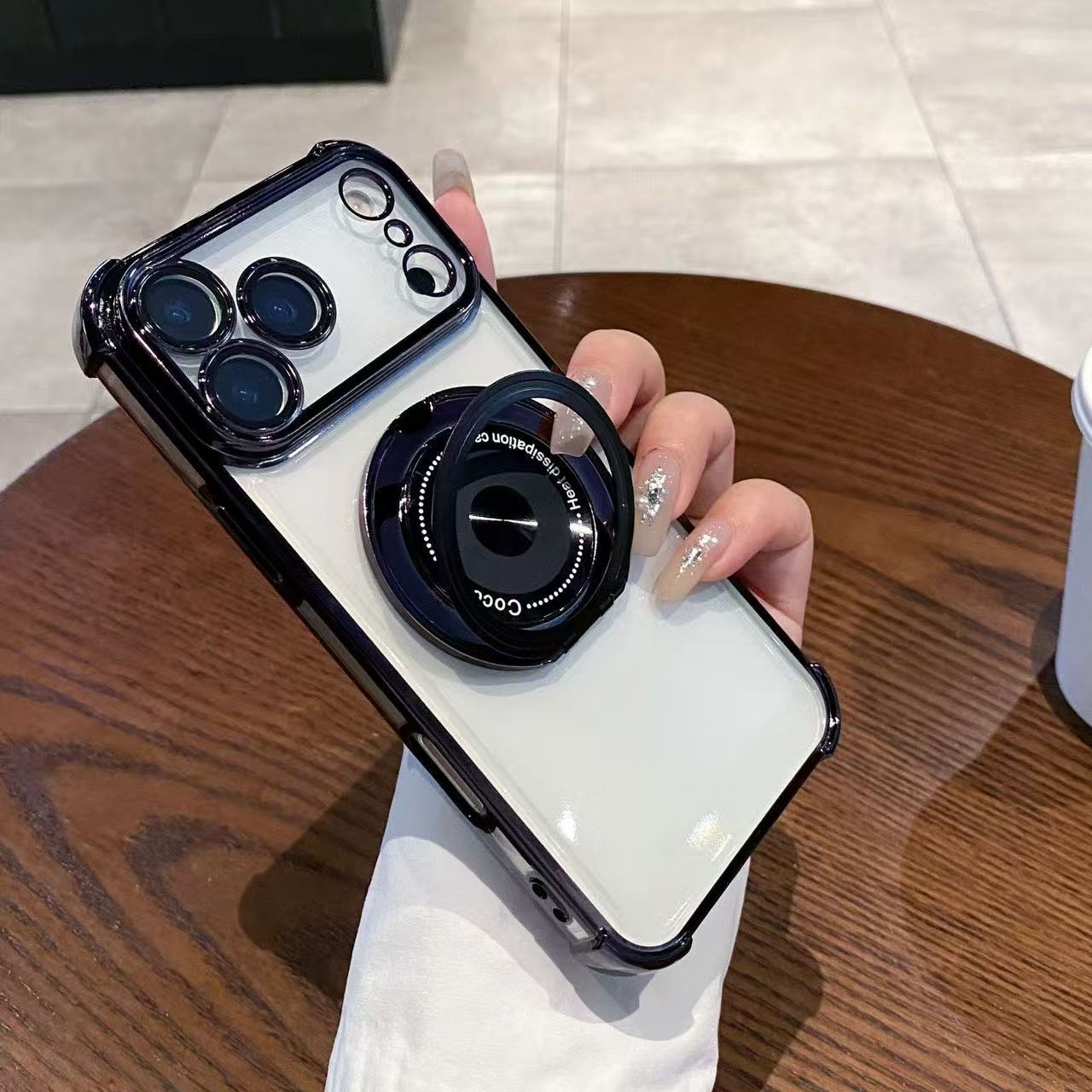 360° Rotating Stand Metal Magnetic Apple Phone Case