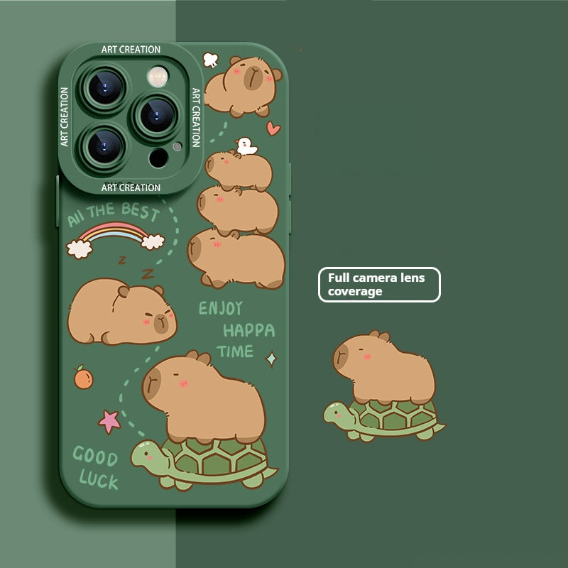 Cute animal silicone soft shell Apple phone case