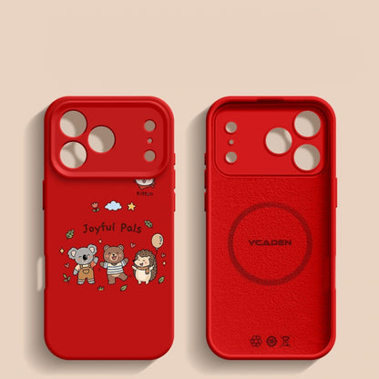 Happy Animal Liquid Silicone Apple Phone Case