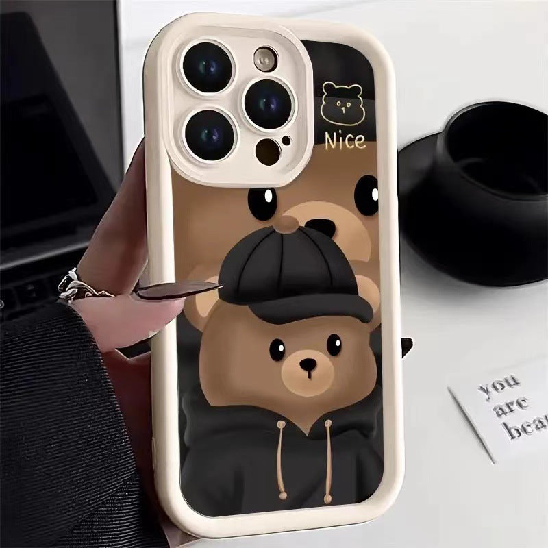 Cute Bear Diamond Sand Apple Phone Case