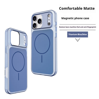 Simple and stylish transparent magnetic Apple phone case