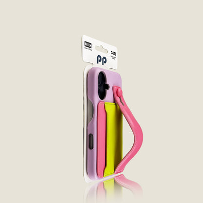 Wristband color-block card holder Apple phone case