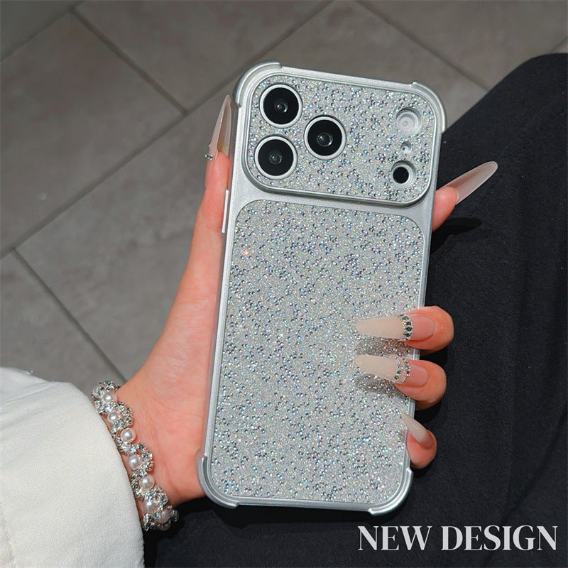 Sparkling large window anti-drop airbag Apple phone case