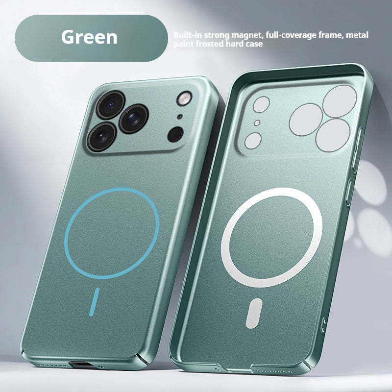 Full-coverage painted thin-ring magnetic Apple phone case