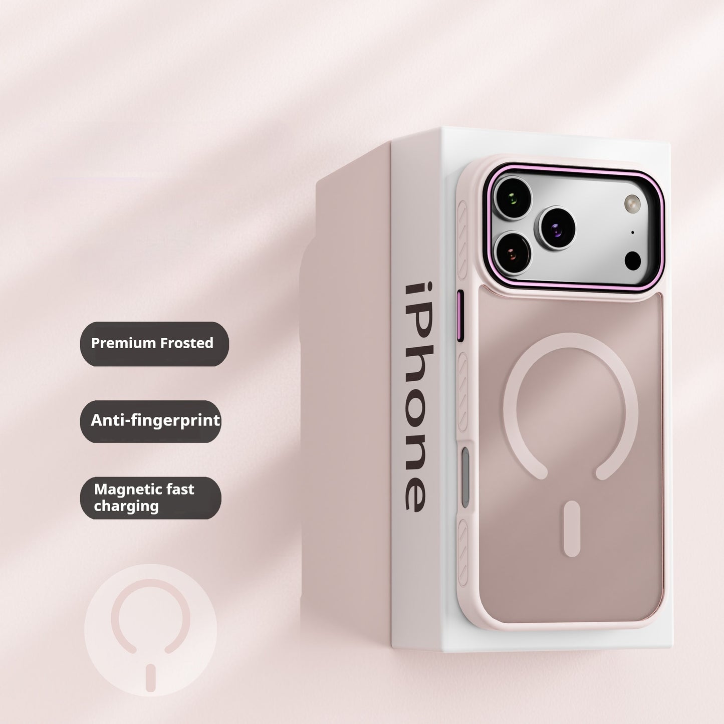 Lightweight, skin-friendly, frosted, magnetic, non-slip Apple phone case
