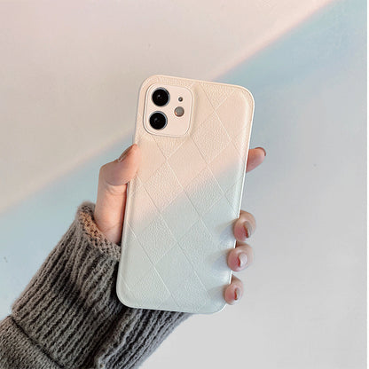 Diamond-patterned leather Apple phone case