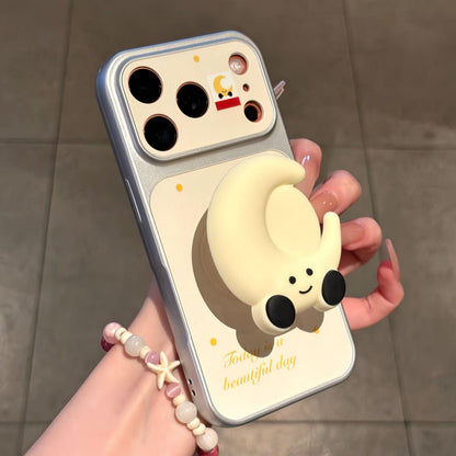 Electroplated star and moon stand Apple phone case
