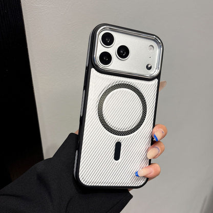 Side-mounted carbon fiber magnetic Apple phone case