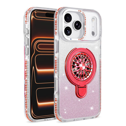 Glitter Spinning Top Stand Apple Phone Case