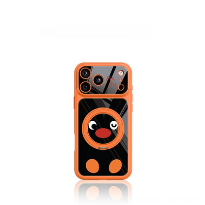 Skin-feel metallic paint stand Apple phone case