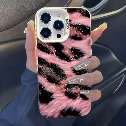 Stylish pink leopard print iPhone case