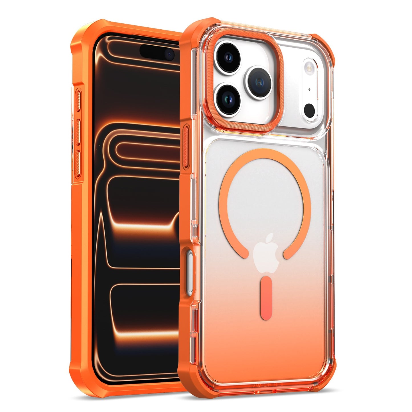 Transparent gradient airbag anti-drop magnetic Apple phone case