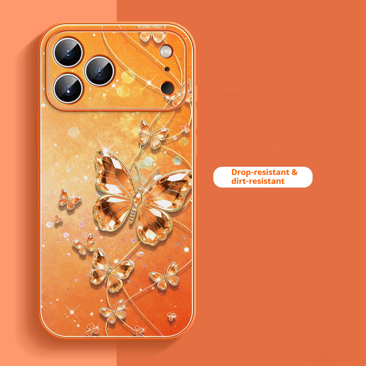 Liquid leather textured butterfly chain Apple phone case