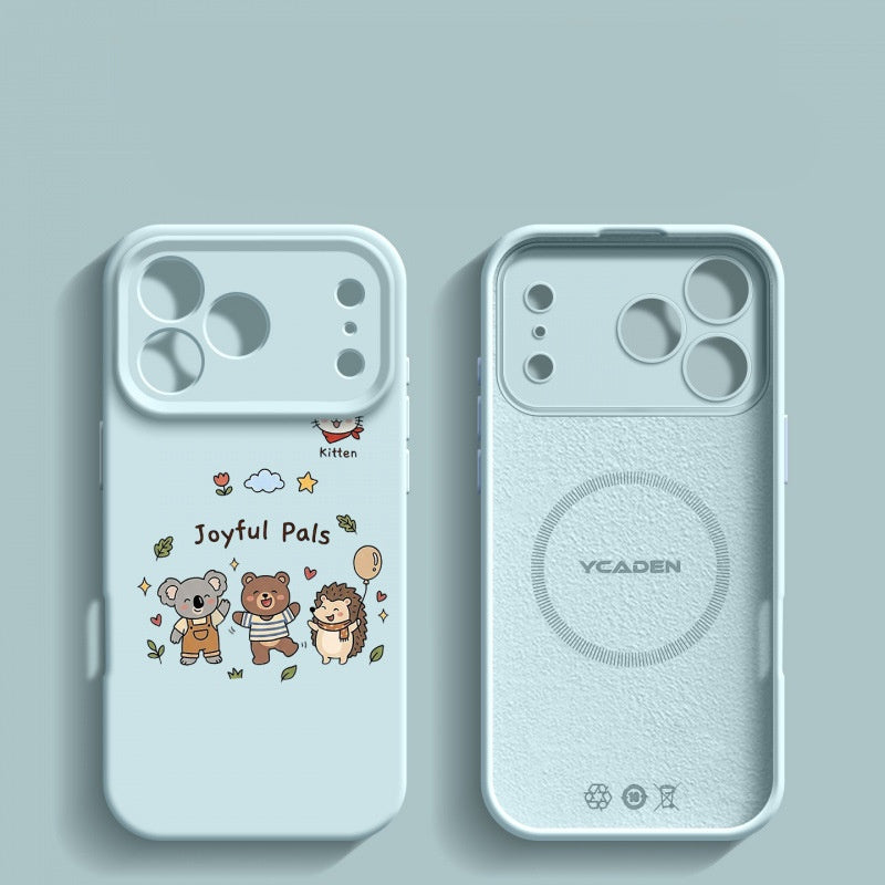 Happy Animal Liquid Silicone Apple Phone Case