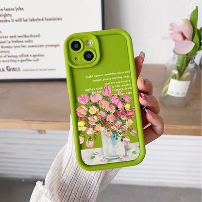 Creative colorful flower Apple phone case
