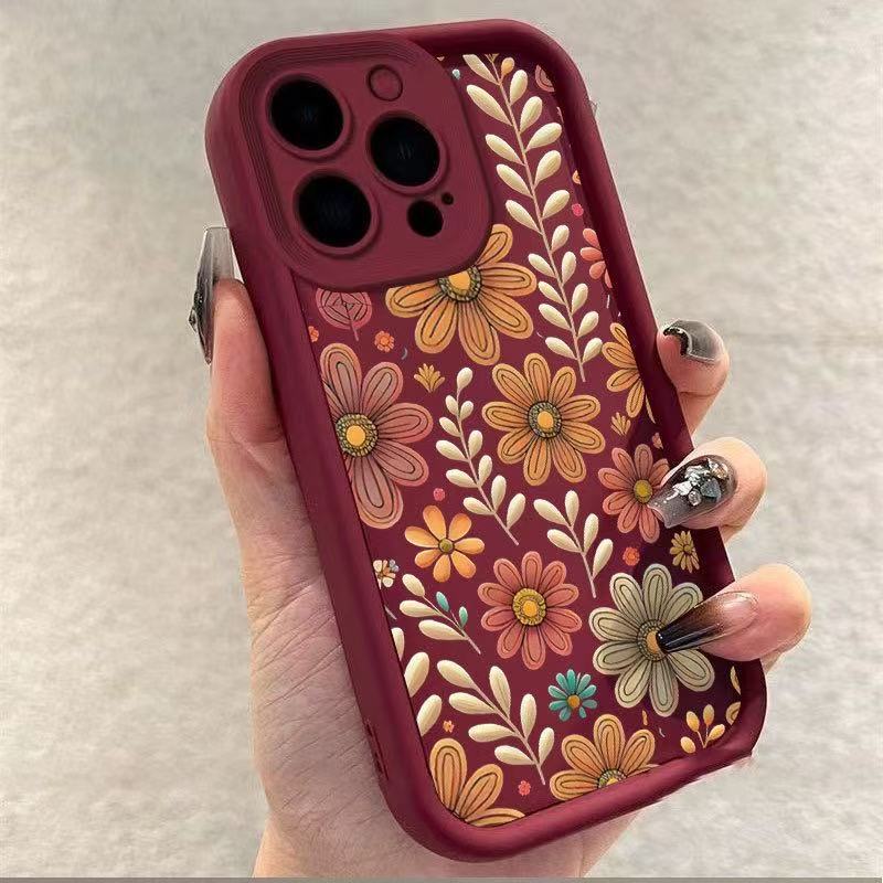 Silicone chrysanthemum Apple phone case