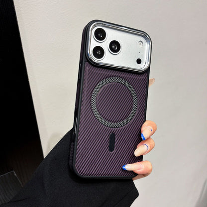 Side-mounted carbon fiber magnetic Apple phone case