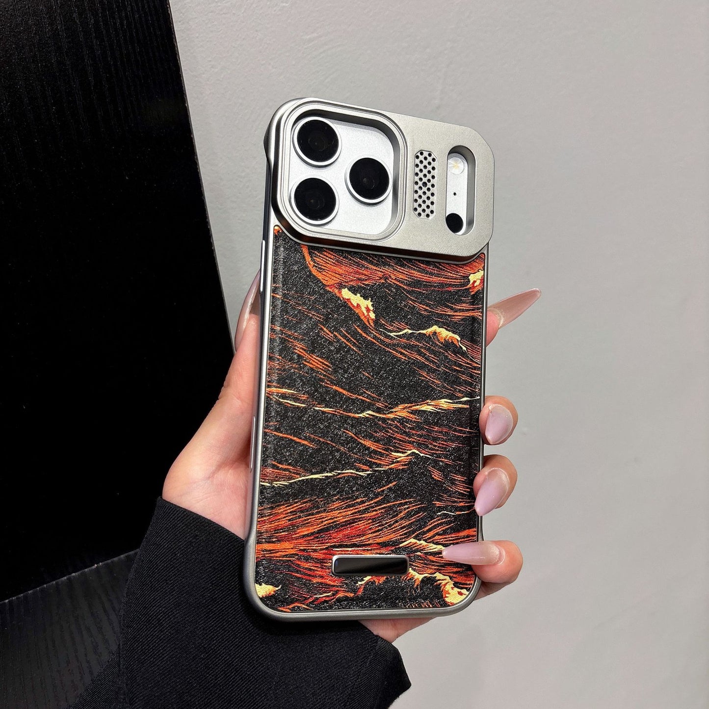 Ultra-thin frameless heat dissipation Kevlar magnetic Apple phone case