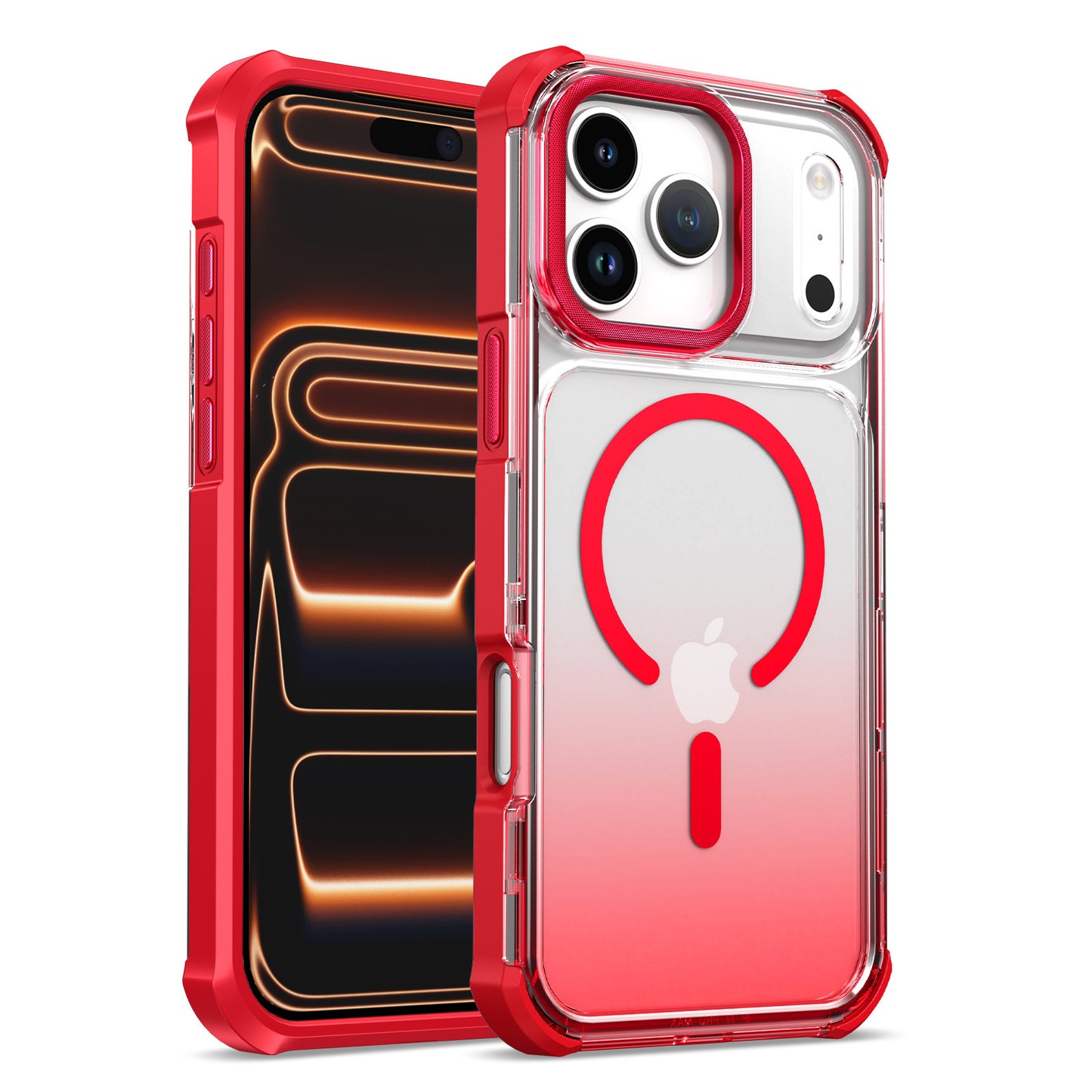 Transparent gradient airbag anti-drop magnetic Apple phone case