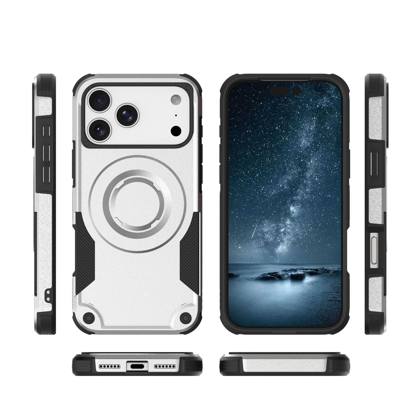 Four-corner anti-drop magnetic Apple phone case