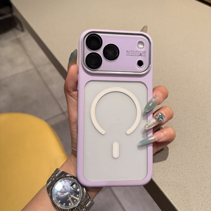 Large-view transparent magnetic Apple phone case