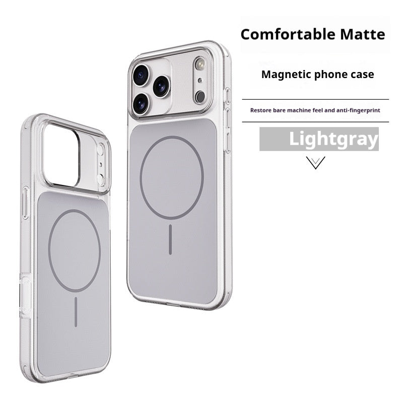 Simple and stylish transparent magnetic Apple phone case