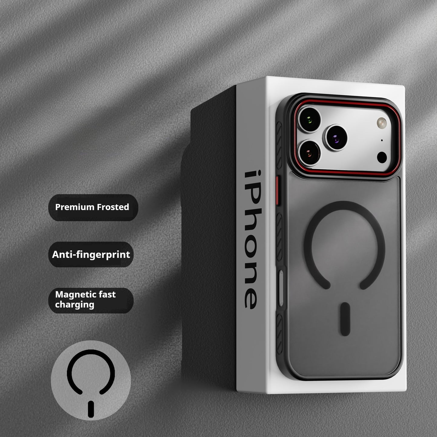 Lightweight, skin-friendly, frosted, magnetic, non-slip Apple phone case