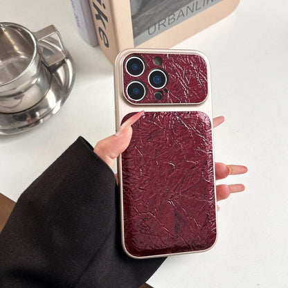 Simple wrinkled paper leather Apple phone case