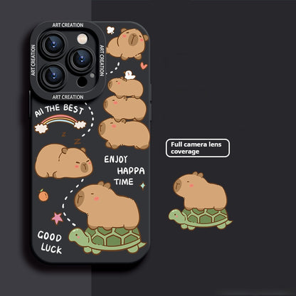 Cute animal silicone soft shell Apple phone case