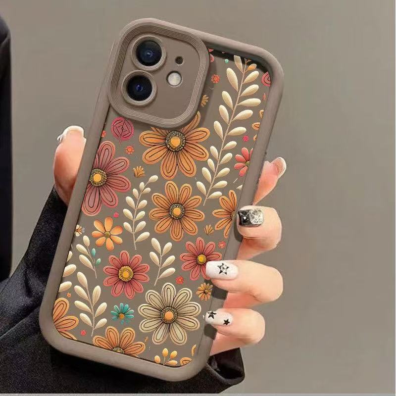 Silicone chrysanthemum Apple phone case