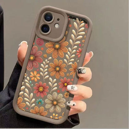 Silicone chrysanthemum Apple phone case