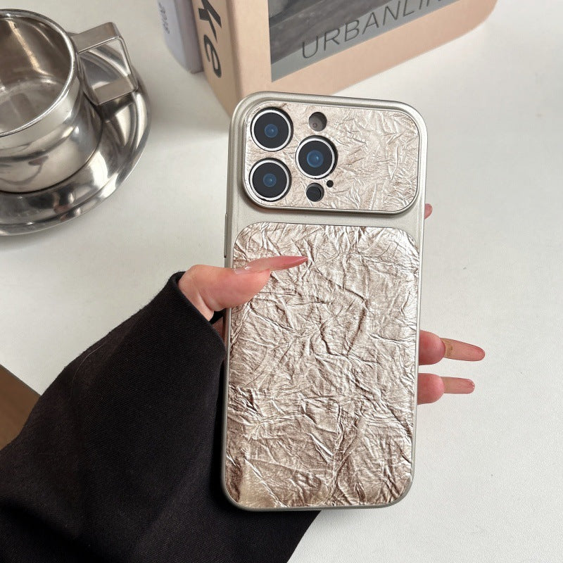 Simple wrinkled paper leather Apple phone case