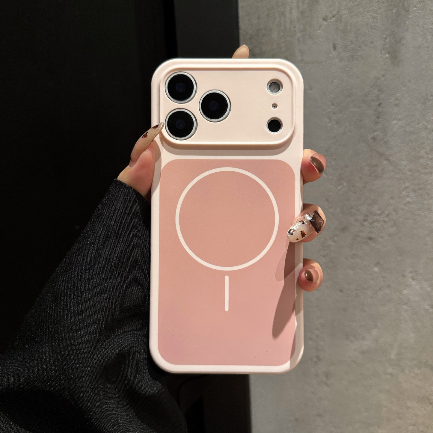 Full-coverage, fine-hole, dual-color silicone Apple phone case