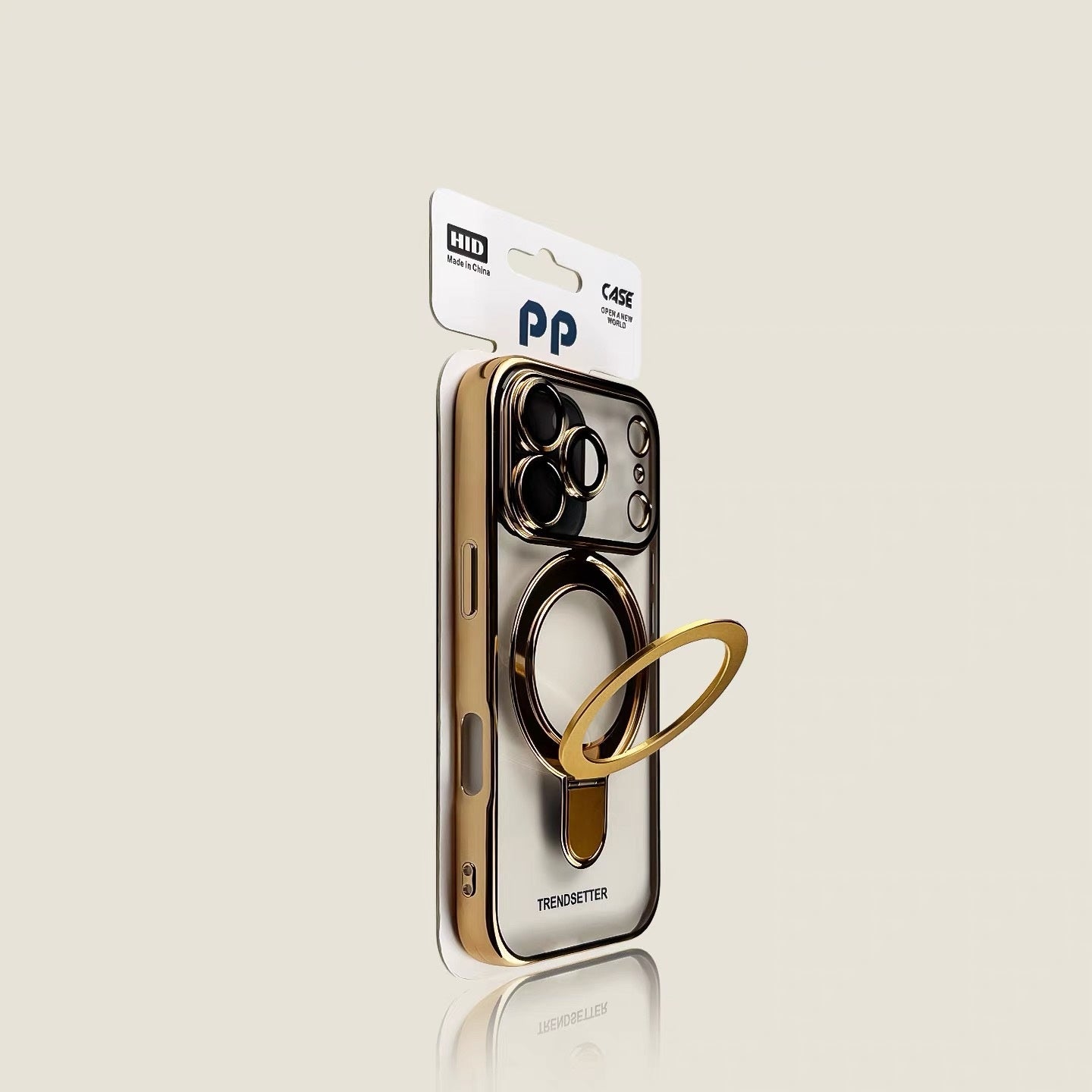 Electroplated magnetic stand Apple phone case