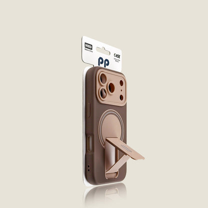 Color-blocked, skin-feel magnetic stand for iPhones