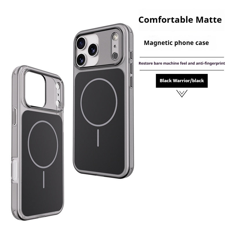 Simple and stylish transparent magnetic Apple phone case