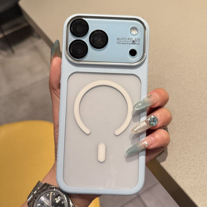 Large-view transparent magnetic Apple phone case