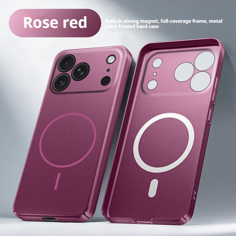 Full-coverage painted thin-ring magnetic Apple phone case