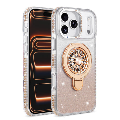 Glitter Spinning Top Stand Apple Phone Case