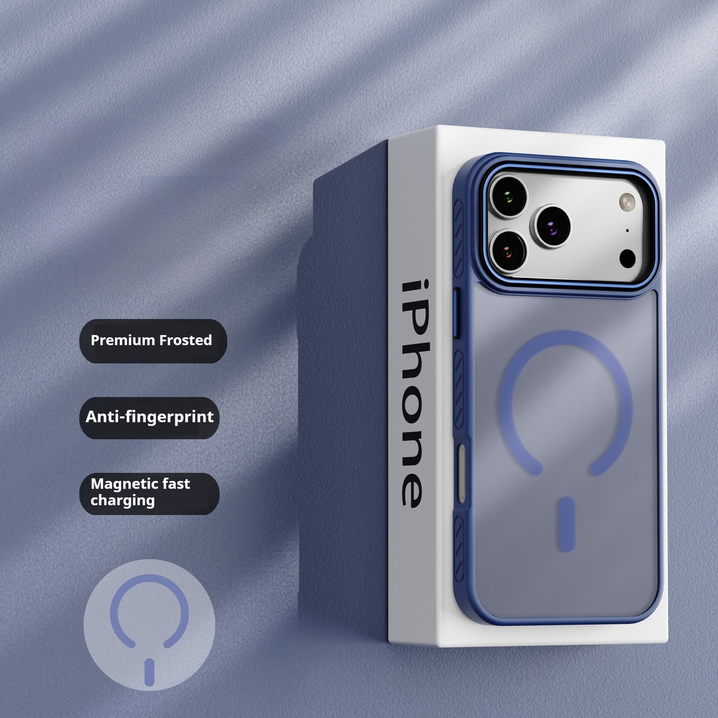 Lightweight, skin-friendly, frosted, magnetic, non-slip Apple phone case