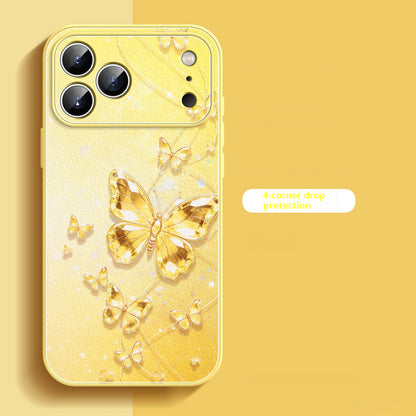 Liquid leather textured butterfly chain Apple phone case