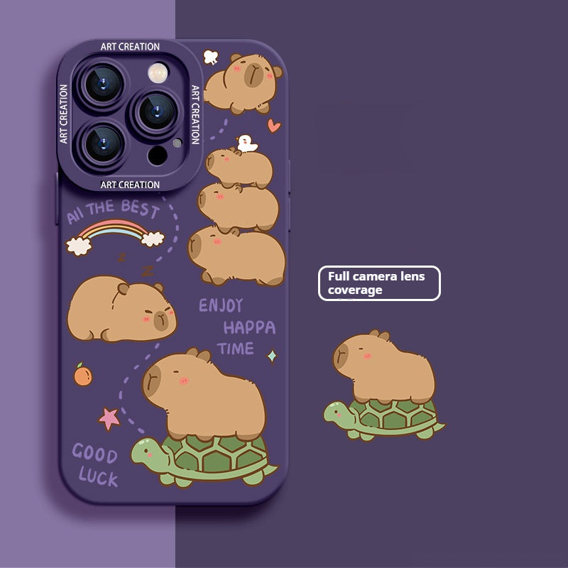 Cute animal silicone soft shell Apple phone case
