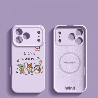 Happy Animal Liquid Silicone Apple Phone Case